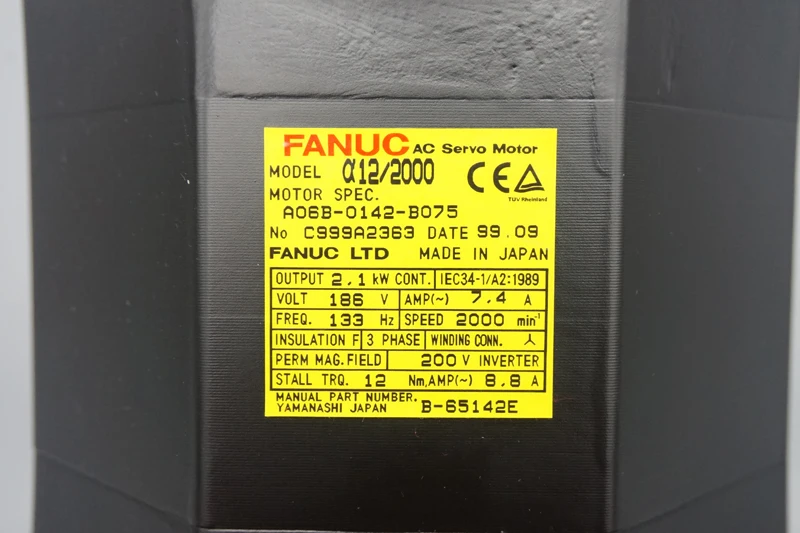 FANUC SERVO MOTOR AC A06B-0142-B075 warranty for 3 months