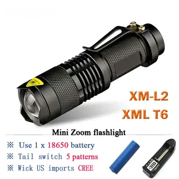 

Rechargeable flashlight led torch XM L T6 XM L2 waterproof 3800 lumen 5 mode lanterna Camping flashlight lamp batteries 18650