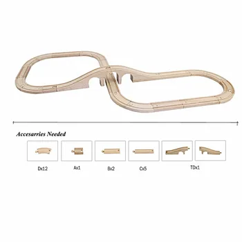 

21PCS Wood Track Set Railway Toy Wooden Train Track Accessories-Expansion Wooden Track Rails Trains Road children Birthday Gifts