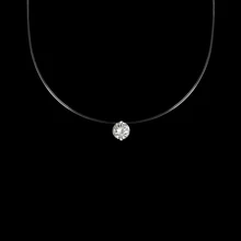 SHUANGR, 9 цветов, женское прозрачное рыболовное ожерелье, серебряная невидимая цепочка, ожерелье, женские Стразы колье-чокер