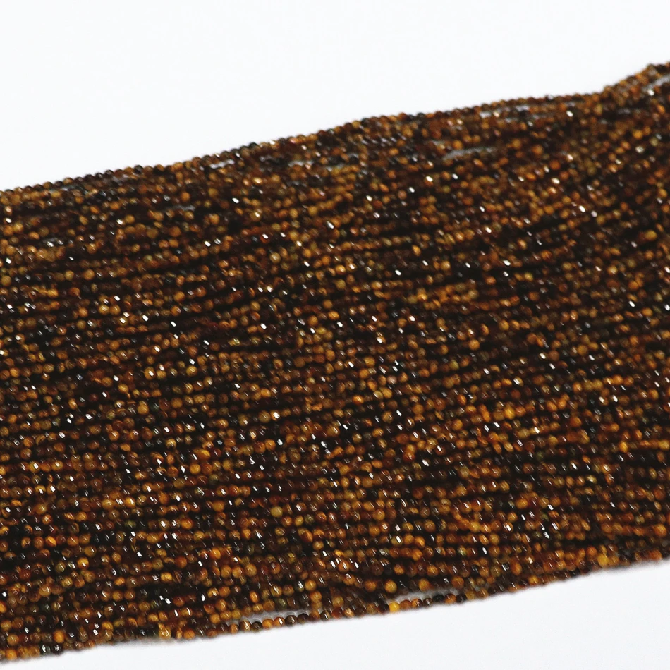 

Natural tiger stone 2mm 3mm round hot sale faceted round loose beads diy jewelry 15" B471
