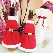 Новогодние украшения с дедом морозом Чехлы для бутилок вина сумка Рождество ужин вечеринка украшение домашнего стола, подарок на Рождество