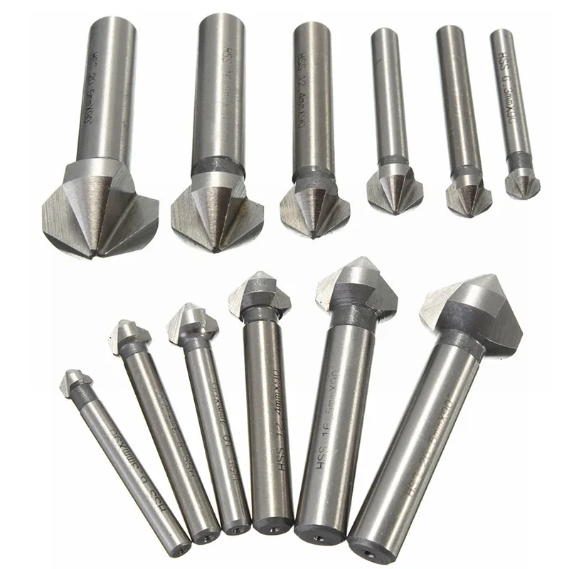 90 Degree HSS Countersink Drill Bit 3 Flute High Quality Wood Steel Chamfer Cutter Tool 6.3 20