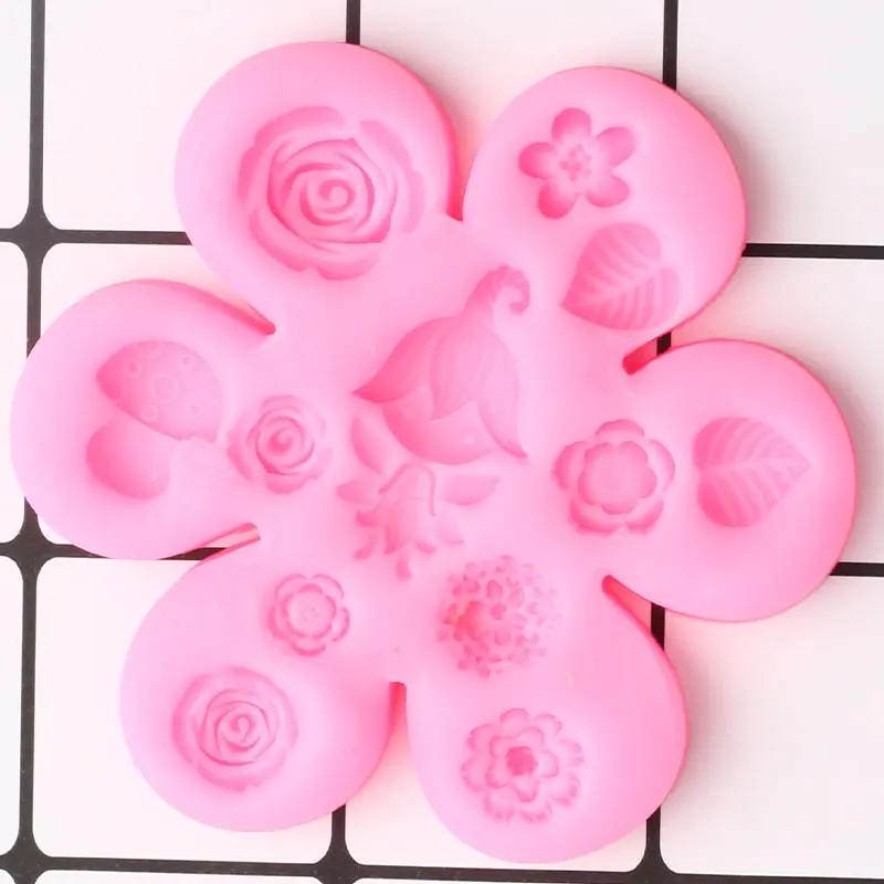Сказочный Сад, форма для девочек, силиконовые формы в виде листьев розы для DIY торта на день рождения, инструменты для украшения шоколадных конфет, формы для ювелирных изделий, полимерная форма