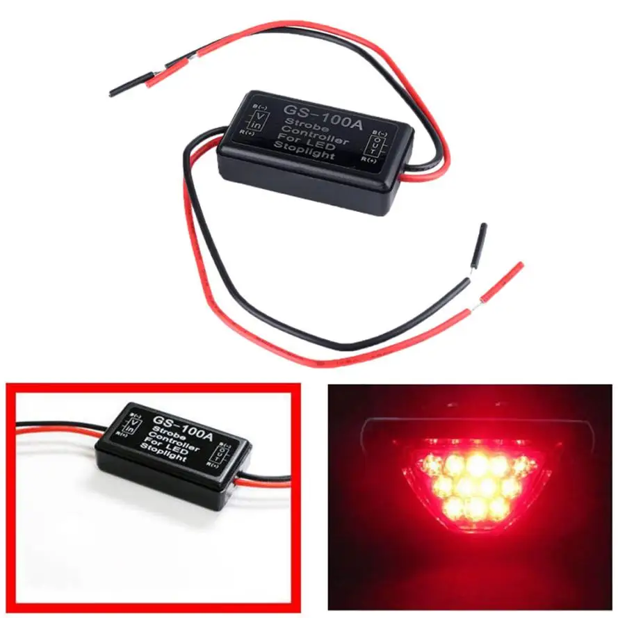 New Arrival 12V GS 100A LED Brake Stop Light Strobe Flash Module