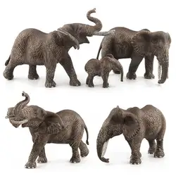 Млекопитающие животные модель слона игрушки Пластиковые Моделирование слон семья Пупс Раннее Образование ребенок украшения орнамент