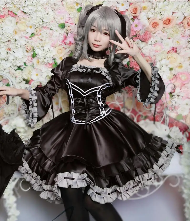 

THE IDOLM@STER Cinderella girls Anime Cosplay Kanzaki Ranko Halloween Party Woman Japanese Gothic Lolita Dress Cosplay Costume