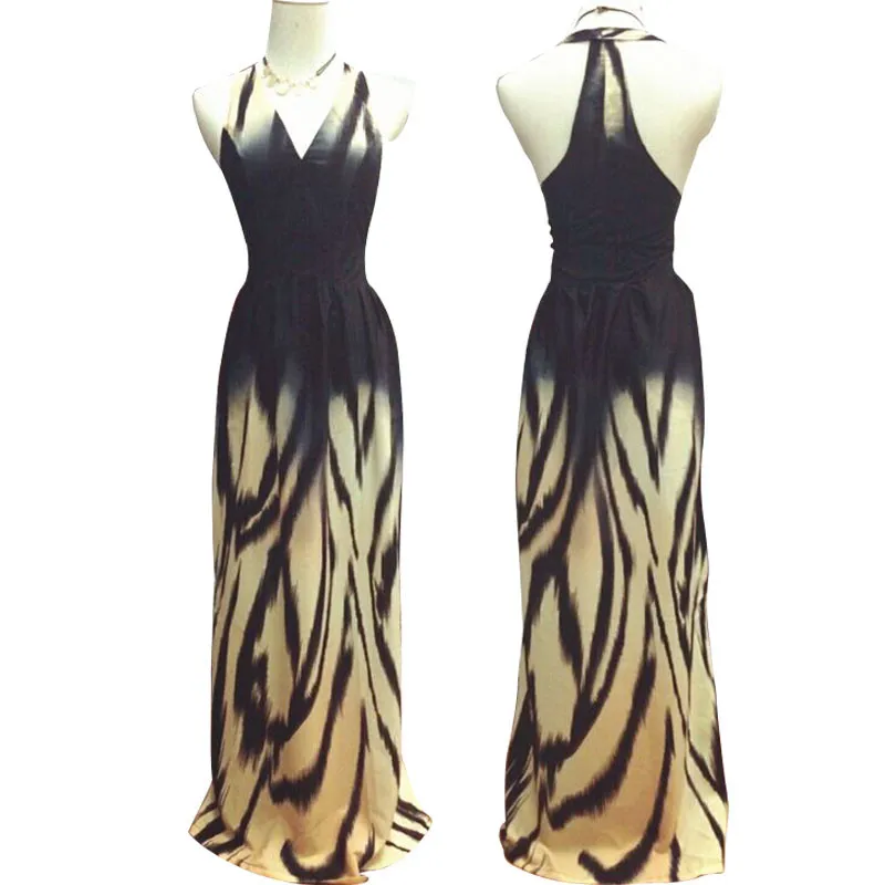 summer font b women b font font b dress b font Chiffon Leopard girl long font