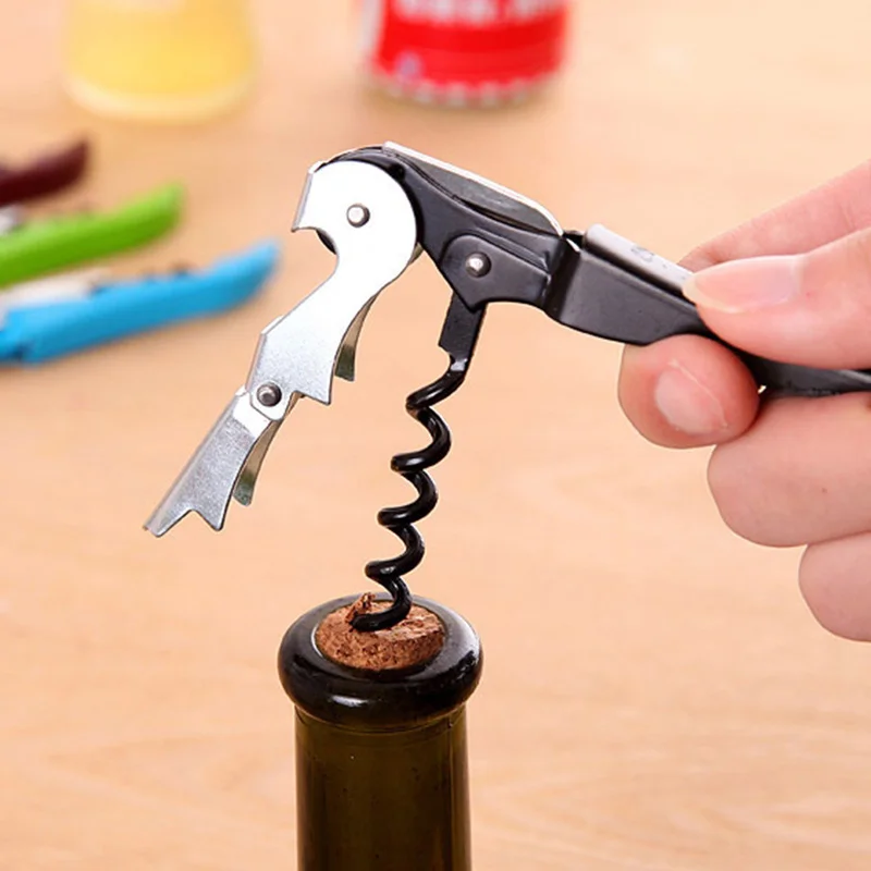 

1pc Beer Wine Stopper Removing Gadget Stainless Steel Corkscrew Tool Kitchen Bar Gadgets Accessories Liquor Bottle Cap Opener