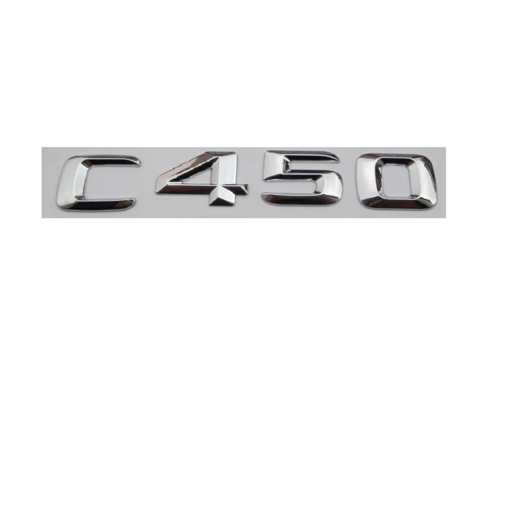 

Chrome Shiny Silver ABS Car Trunk Rear Number Letters Words Badge Emblem Decal Sticker for Mercedes-Benz C450
