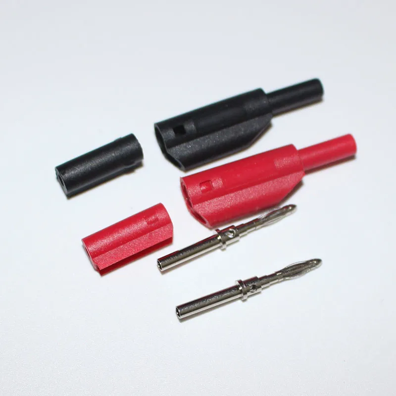 10pcs 10a 600v 2mm Shrouded Stackable Banana Plug High Voltage Nickel