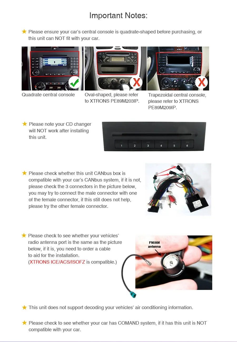 Perfect XTRONS Radio Android 9.0 Octa Core Car DVD Player GPS for Mercedes Benz B Class W245 A-Class W169 Viano Vito W639 Sprinter W906 3