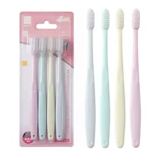 4 шт./компл. японский минималистичный Взрослый ультра мягкая Щетинная головка зубная щетка гигиена полости рта одноцветная семейная с головным чехлом