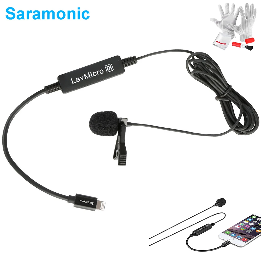 

Saramonic LavMicro-Di Broadcast Condenser Lavalier Omnidirectional Microphone 1.7m for Lightning for iPhone X 8Plus 8 7Plus 7