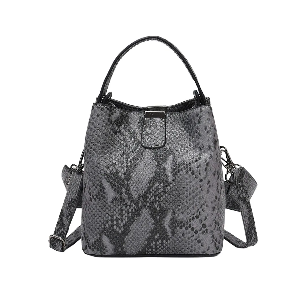 Новая Элегантная женская сумка через плечо, дикая простая сумка-мессенджер для девочек, новинка, Змеиный узор, квадратная сумка на плечо, модные сумки на плечо K626 - Цвет: Black
