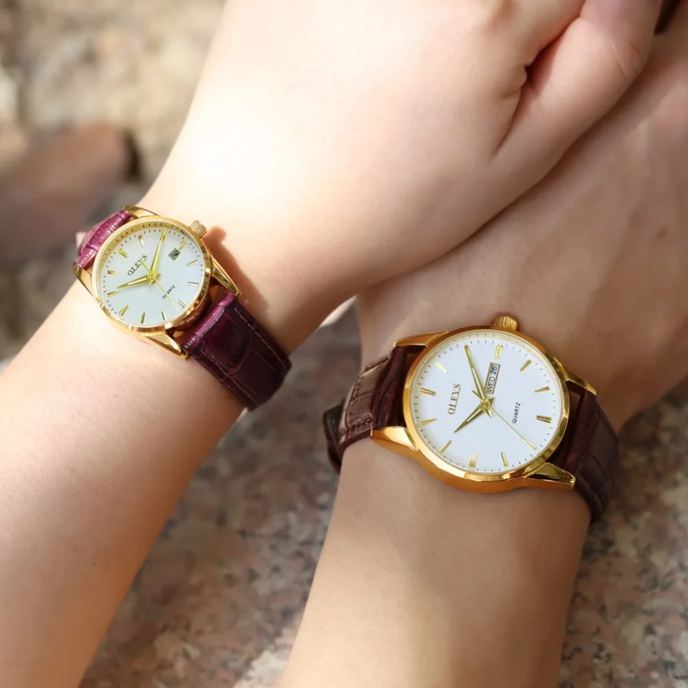 Часы для влюбленных женские модные часы 2017 Relogio masculino de luxo Montres homme день Дата Неделя