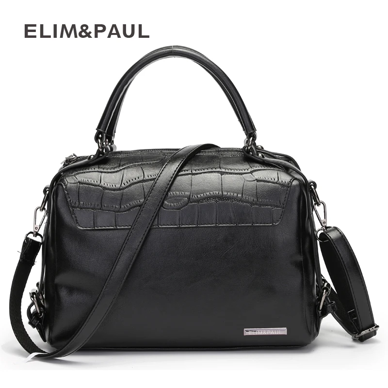 ELIM&PAUL Women Leather Handbags Top handle Bags PU Leather Large