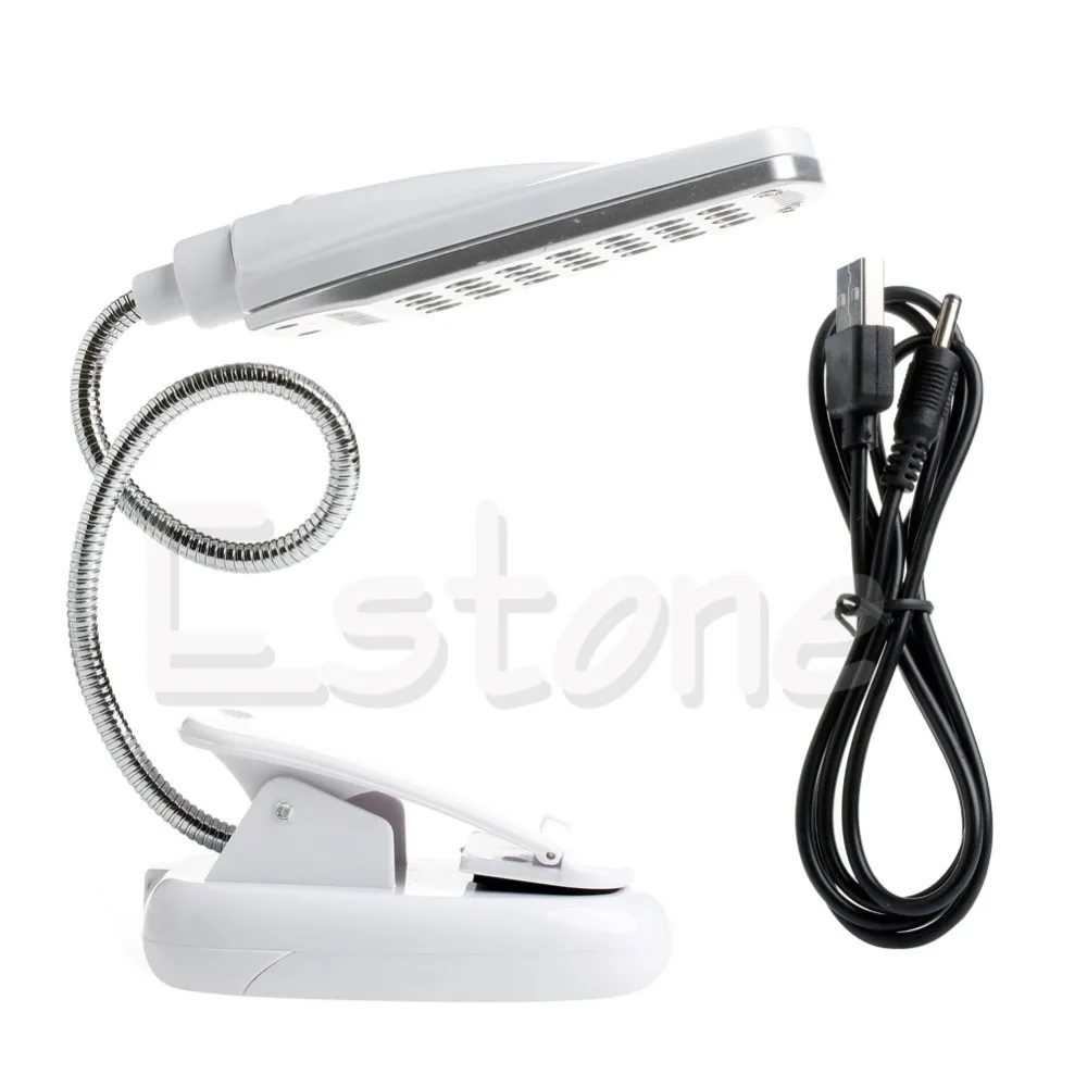 HNGCHOIGE USB 28 LED Light Clip-on Beside Bed Table Desk Reading Book Lamp Flexible