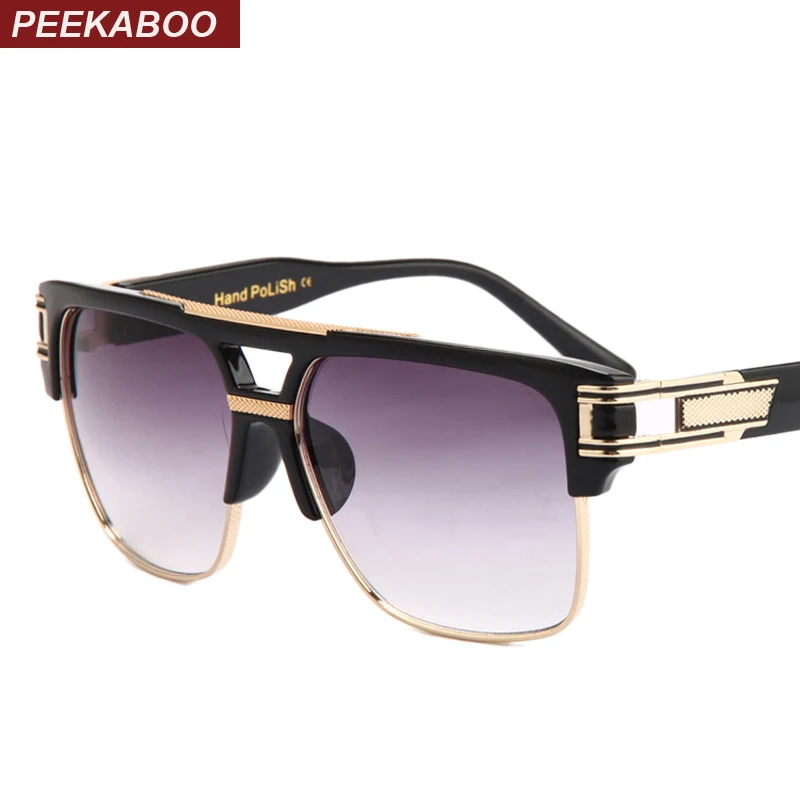 Superior dos Homens Óculos de Sol Design da Marca Semi sem Aro Óculos de Sol dos Homens de Luxo Occhiali da Sola Peekaboo Qualidade Grande Quadrado dos Homens de Luxo Unisex uv 2020