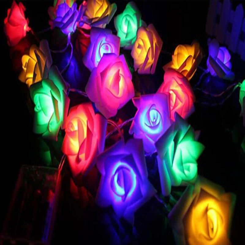 Rose Flower String Lights Led Light String 3m30leds for Christmas Wedding New Year Supplies IndoorOutdoor Decoration (2)