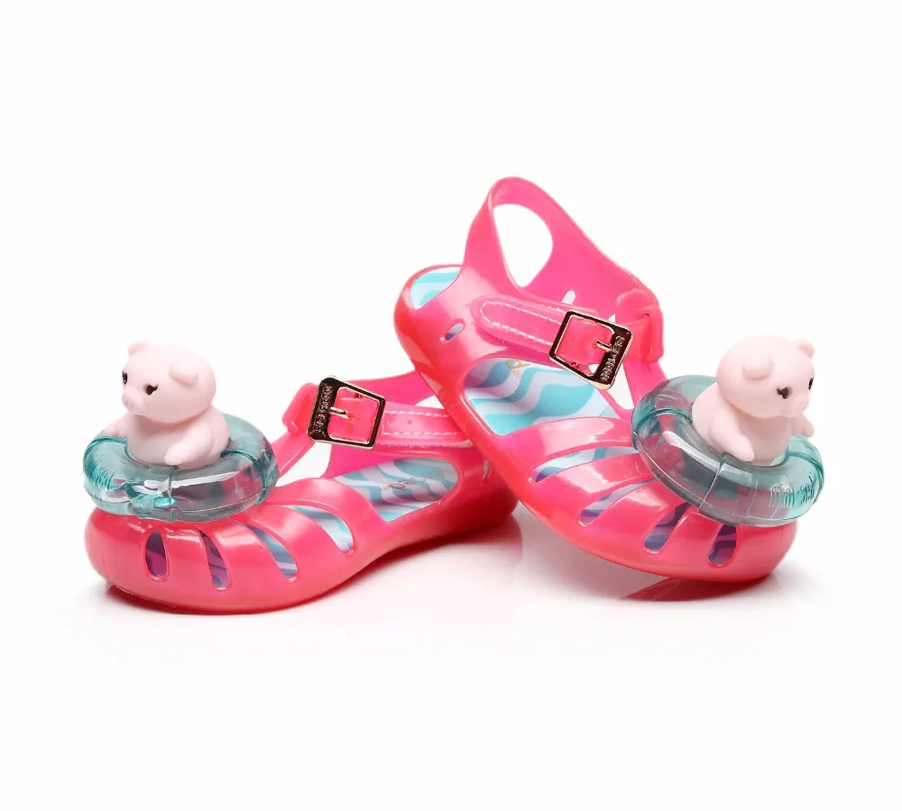 Прозрачные сандалии для девочек мультфильм обувь мини sed свинья плавание кольцо детские сандалии для маленьких детей мальчиков летняя одежда для девочек обувь