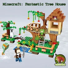 New JX Fantastic Tree House My world Minecraft Building Blocks Bricks Toys For Children Gift legoe Figures Lepin minifigures