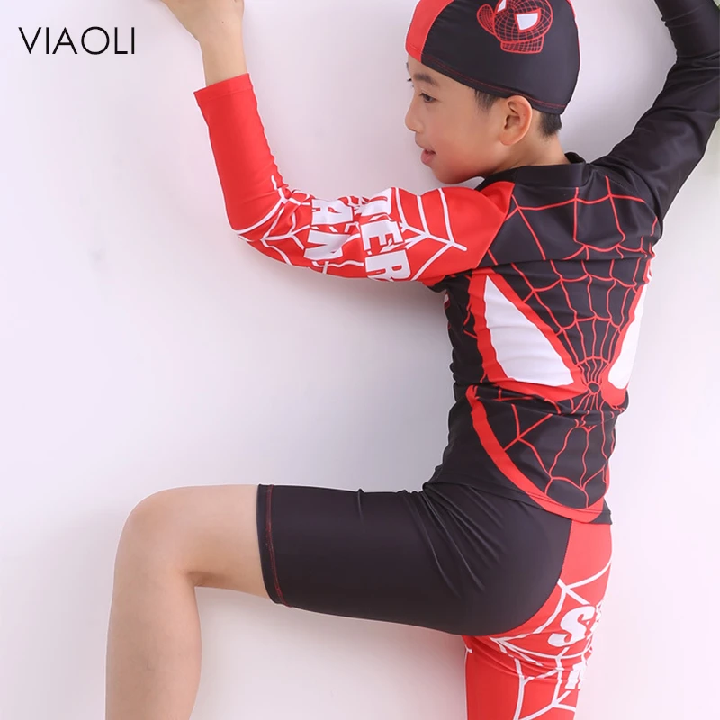 Boys Swimwear Spiderman Swimsuit Swimming Costume All in One with Cap Beach Rashguard Sunsuit UV Protection Boys Swimwear Spiderman Swimsuit Swimming Costume All in One with Cap Beach Rashguard Sunsuit UV Protection