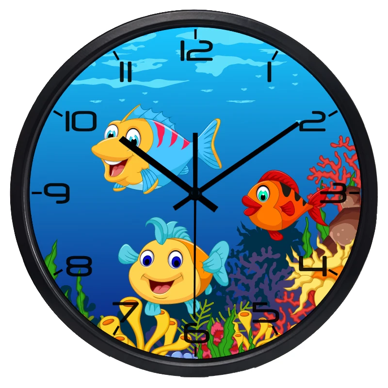 

Underwater World Tropical Fish Wall Clock, Cartoon Movie Fish