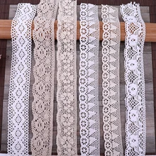 

Free shipping 10 yards /lot White Cotton Lace Cloth Wrap Knitting Embellishments DIY Patchwork Crafts Lace Trims scrapbooking