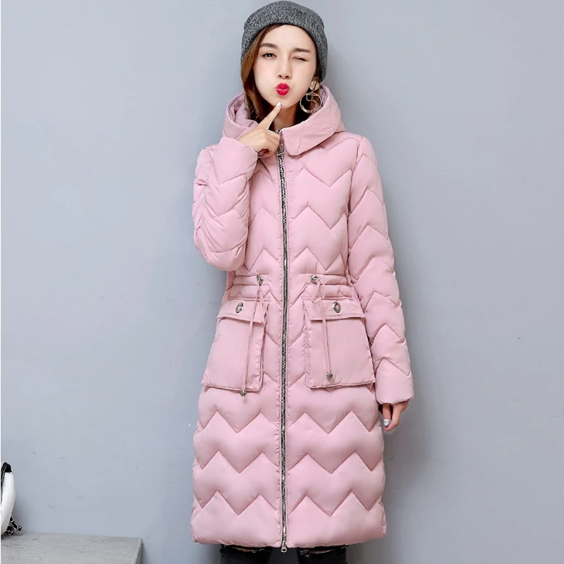 2018 WINTER WOMEN JACKET MID LENGTH WARM SLIM PARKA THICKEN HOODED ...