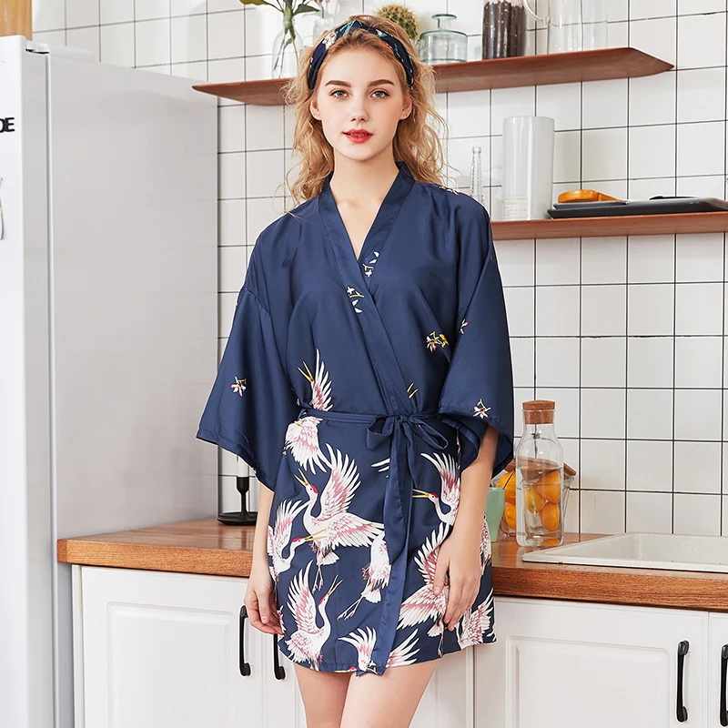 

Sleep robes Lounge Pajama Sexy Satin Sleepwear Women Summer Pyjama Femme Fashion Flower Pajamas for Women