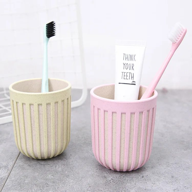 1 PCS Portable Straw Wheat Plastic Drinking water Cup creative toothbrush cup 4 Colors for bathroom | Дом и сад