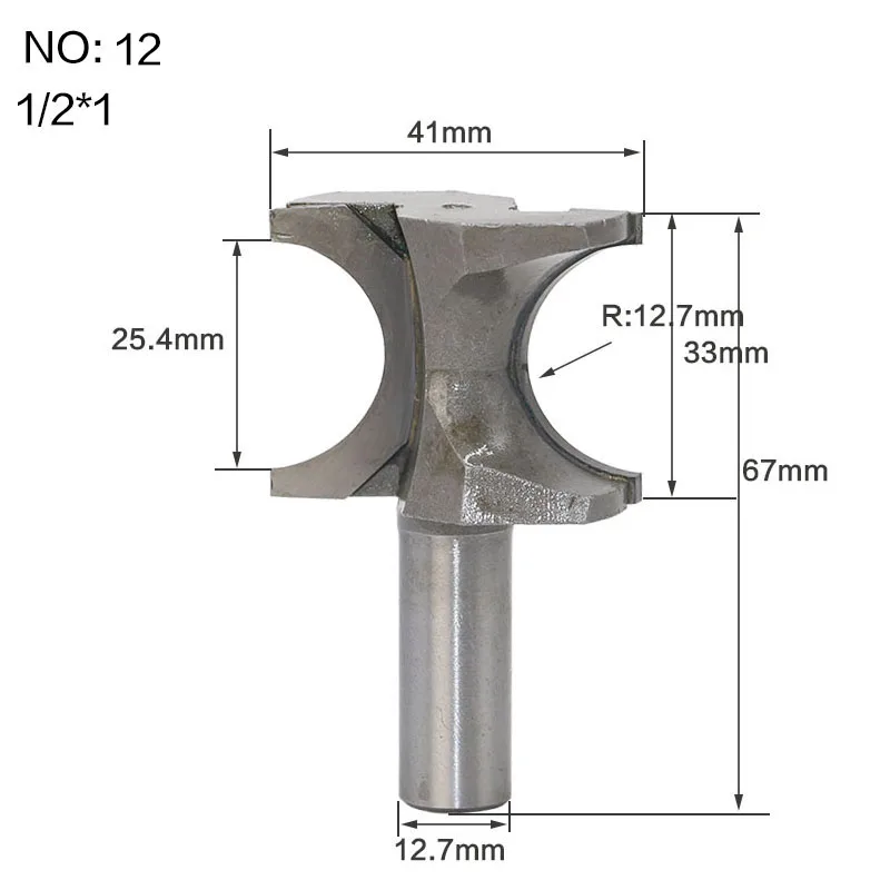 1 шт. 1/" 1/2" хвостовик Классическая Двусторонняя полукруглая боковая фреза древесины фрезы C3 Карбид 6,35/12,7 мм хвостовик древесины режущие инструменты