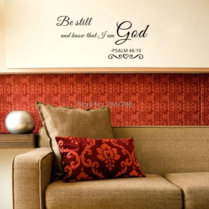 

Christian Quote Wall Stickers Be Still And Know That I Am God Home Decals Church Removable Art Vinyl Living Room Decoration