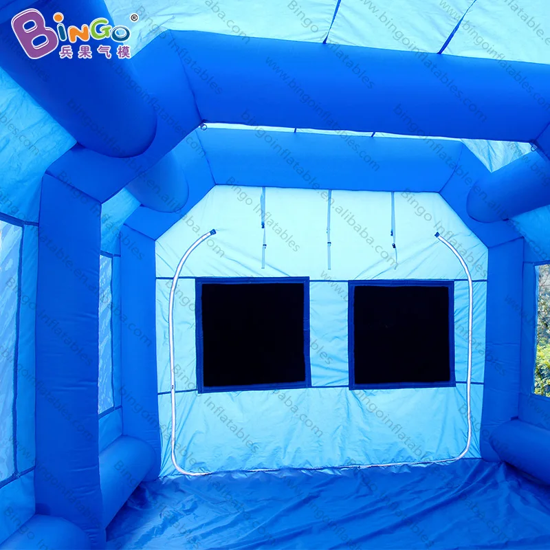  Personalized 8X4X3 meters blue inflatable paint tent / portable inflatable spray paint tent for car