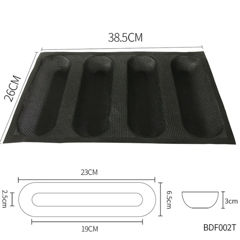 Goldbaking Хот дог булочка антипригарная силиконовая форма для хлеба перфорированная форма для выпечки хлеба овальной формы 5 размеров на выбор