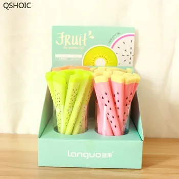 

48 Pcs Gel Pens Cartoon Watermelon Black Colored Gel-inkpens For Writing Cute Stationery Office School Supplies