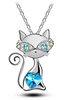 crystal cats catty Pendant Necklace charms women fashion Jewelry summer beach party top quality AAAA+ rhinestones ► Photo 1/6