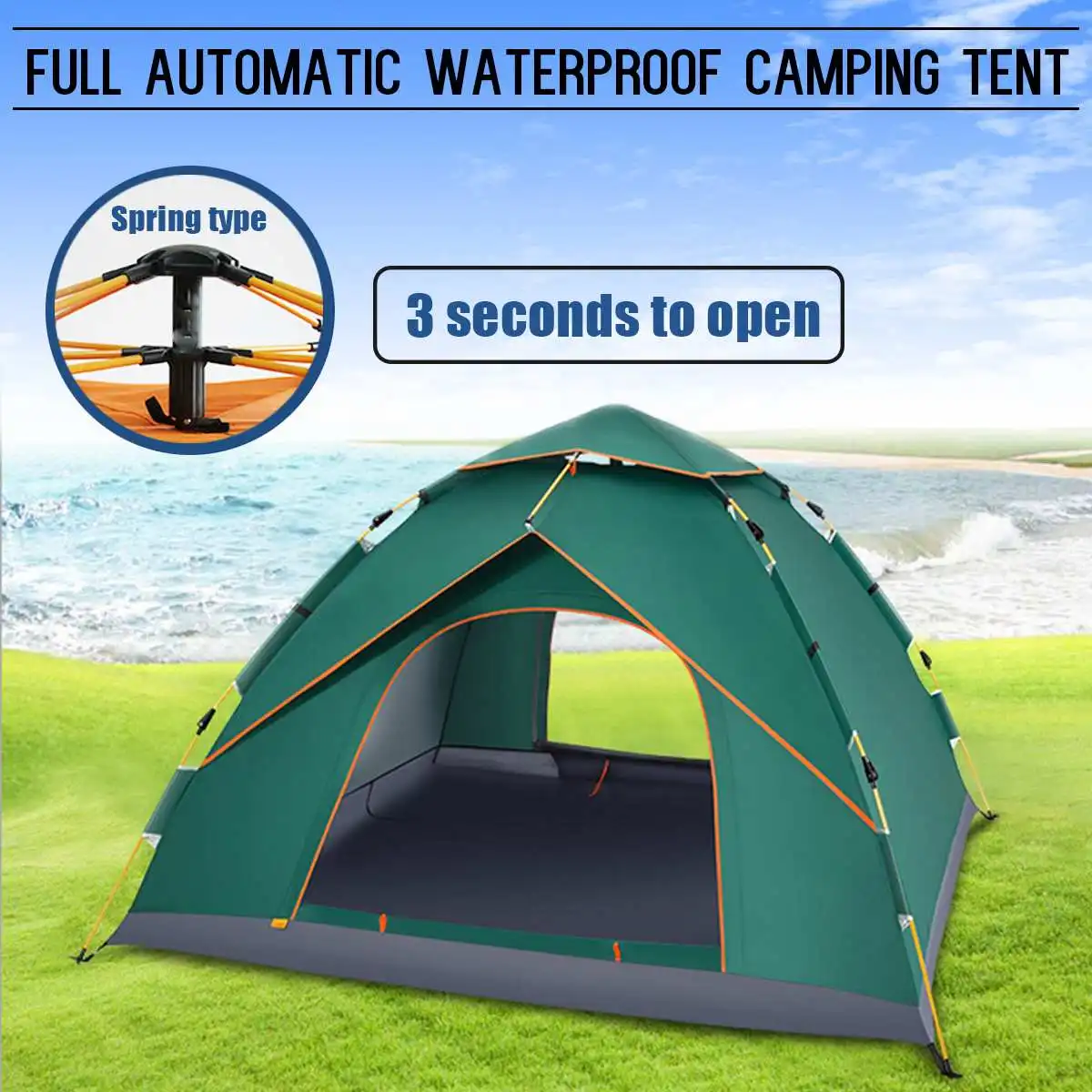 

SGODDE 4-5 People Waterproof Camping Tent Outdoor Automatic Instant Pop Up Open Windproof Canopy Sunshade Anti UV Tourist Tents