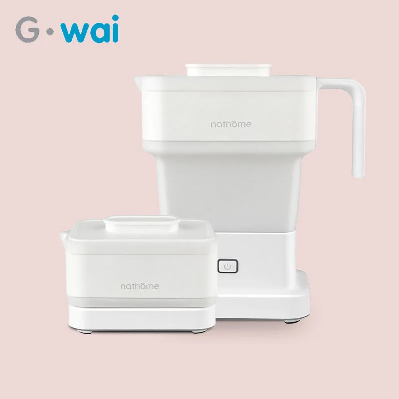 

Square Folding Portable Electric Kettle Can Be Compressed And Detachable Handle Mini Travel Camping Insulation Pot 100-240V