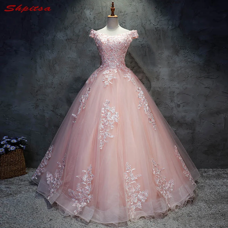 Pink Lace Quinceanera Dresses Ball Gown Sweet 16 Puffy Masquerade Quinceanera Gown Prom Dresses for 15 Years
