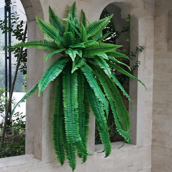

The Persian wall fern plant leaves artificial plant mall background wall Gallery window wedding decoration plastic plant leaves