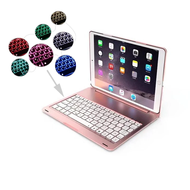 7 Colors Backlit Light Wireless Bluetooth Keyboard for Apple iPad Pro 10.5 Smart Case Cover for iPad pro 10.5 2017 A1701 A1709