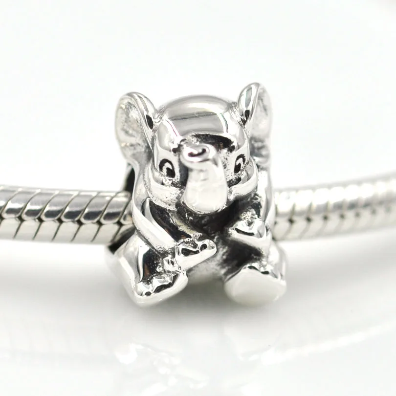 Fit Pandora Original Charms Bracelet Lucky Elephant Charm Beads 925