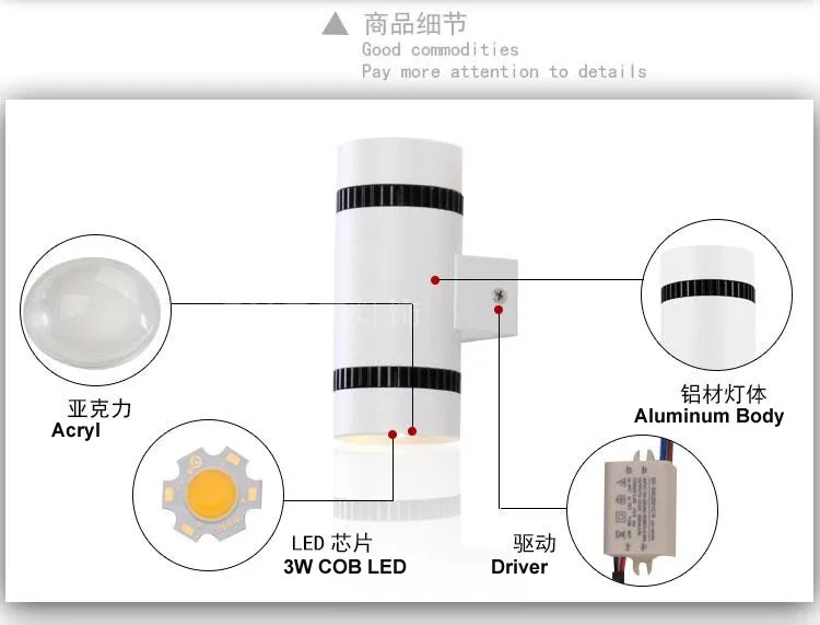 AC85-265V IP65 светодиодная настенная лампа наружного освещения для Гостиная номер современный прикроватный настенное освещение Алюминий модель с телескопом бра