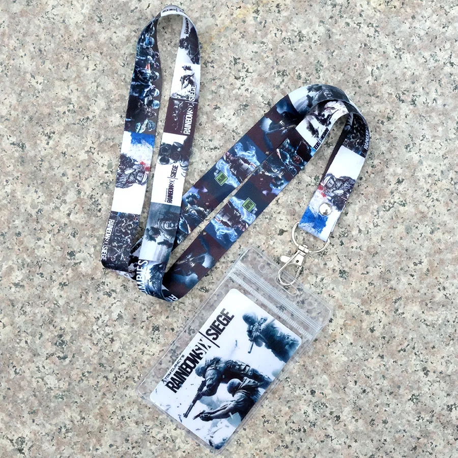 

Game Rainbow Six Phone Rope Strap Lariat Lanyard Keychain ID Credit Card Holder Plastic Protector Case Cover Sleeve