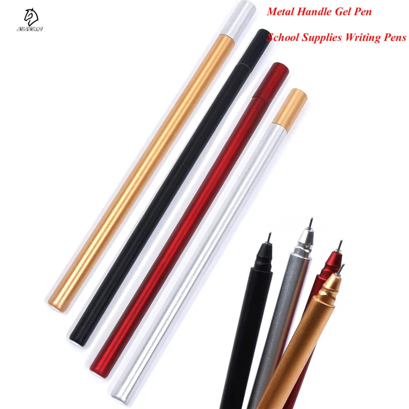 

1 PC Premium Metal Handle Gel Pen Writing Pens Material Escolar Korean School Supplies Colored Gel Pens Dropping Shipping