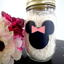 Вечерние виниловые наклейки с изображением Минни Маус на доске для детского дня рождения, 12 шт./лот, декоративные наклейки с изображением Минни Маус