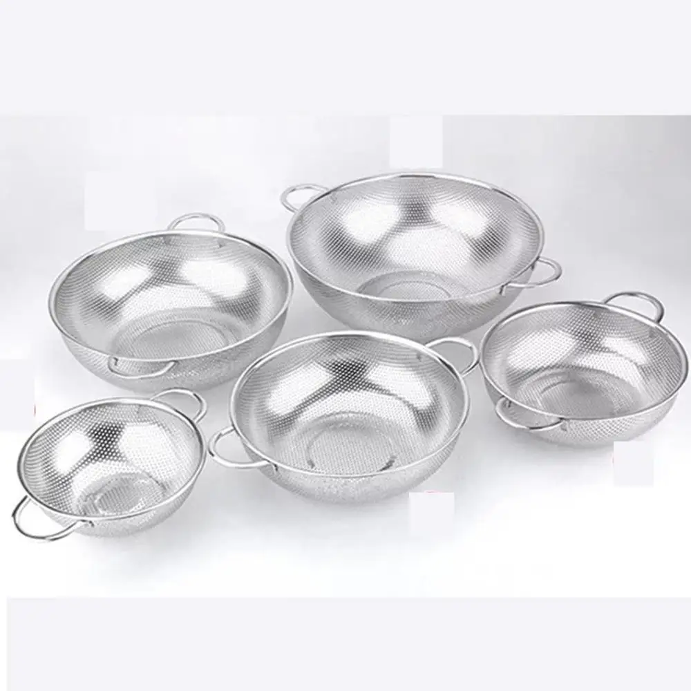 

Stainless steel fruit basket plate punching washing basket filter basket drain drain sieve wash rice basket Taomi basin drip bas