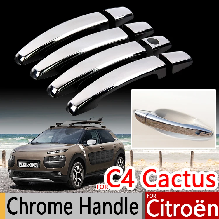 Хромированные Чехлы для ручек комплект отделки Citroen C4 Cactus C-Cactus 2014 2015 2016 2017 2018 2019
